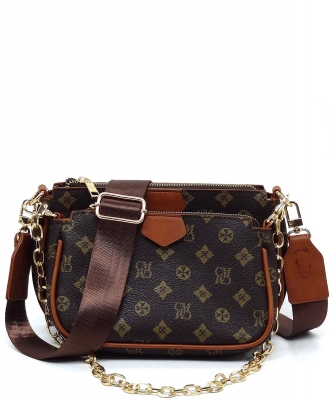 CM Monogram 2-in-1 Crossbody Bag CM748 BROWN